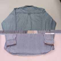 Vintage Faded Glory FGM46F01 Mens Small Blue Denim Shirt Long Sleeve Button-Down image 2