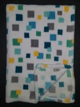 Little Miracles Fleece Baby Blanket Lovey Blue Gray Yellow Green Teal Sq... - $37.57