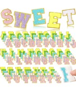 156 Pcs Chenille Letter Patches Iron On Glitter Self Adhesive Letters Ch... - $66.99