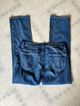 Womens Vigoss Jeans Embroidered Pockets Sz 11/12 31  White Blue Stitch B... - $37.07