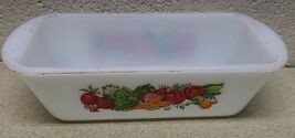 Glasbake J-522 Loaf Baking Dishe Vegetable Pattern 1.5 Quart Milk Glass - $28.00