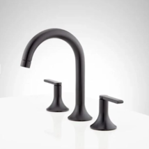 New Matte Black Lentz Widespread Bathroom Faucet with Lever Handles by S... - $249.00