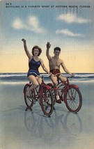 Daytona Beach Florida~Bicycling Is A Favorite SPORT~1946 Bicycle Postcard - £12.73 GBP