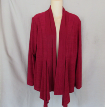 Libra sweater cardigan open front  Small burgundy red  heather long sleeves - £11.98 GBP