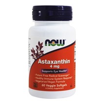 NOW Foods Astaxanthin Cellular Protection 4 mg., 60 Softgels - £12.22 GBP
