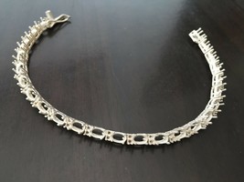 925 Solid Silver Bracelet 4x6 mm Oval Tennis bracelet Semi Mount Setting - $46.72