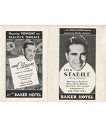 6 Baker Hotel Mural Room &amp; Peacock Terrace Ad Flyers Dallas Texas 1940&#39;s... - £45.22 GBP