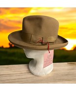 Vtg Tan Dorfman California Godfather Fedora Hat Cap Hollywood Gangster M... - $83.47 CAD