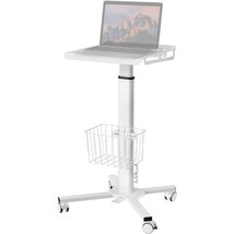 Hospital Style White Mobile Stand-Up Computer Desk Portable Workstation - $6,782.99 MXN