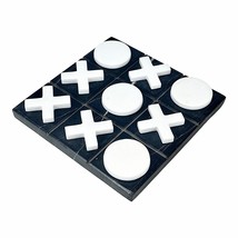 Tic Tac Toe Game Real Natural Marble Traditional Family Board Fun - £79.37 GBP