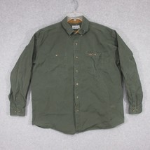Carhartt Men&#39;s Button Up Shirt Long Sleeve Green Size XL Heavy Duty Work MS142 - £18.87 GBP