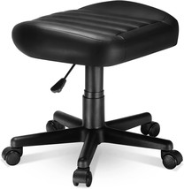 Gaming Foot Stool, Height Adjustable Swivel Rolling Stool Chair With, Use Stool - £122.84 GBP