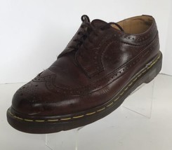 DR, MARTINS 3989 Yellow Stitch Smooth Leather Brogue Shoes (Size 7 UK/8 US) - £23.94 GBP