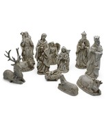 Resin Nativity Set 12-Piece Whitewashed Holy Family &amp; Accessories Figurines - $137.86 CAD