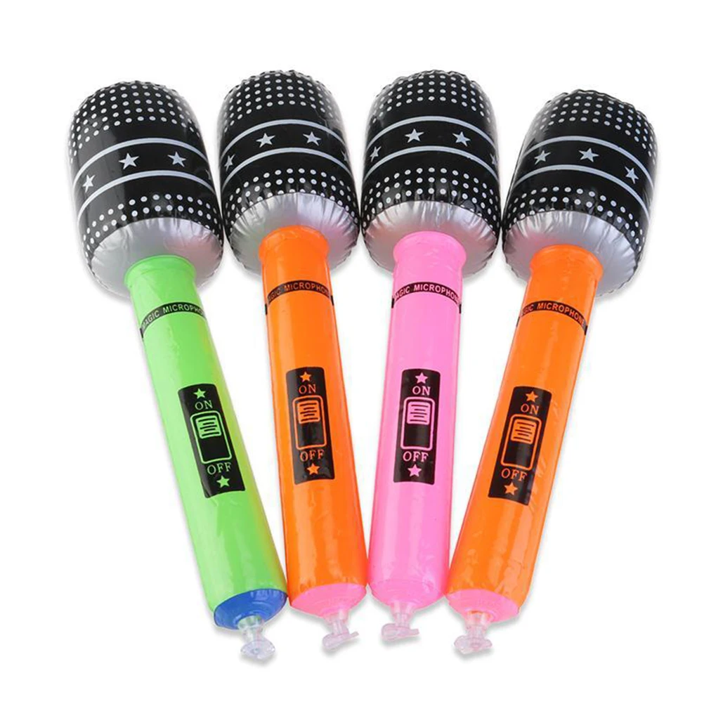6pcs/lot Blow up Inflatable Plastic Microphone 24CM Kids Children Toy Gift - £9.06 GBP