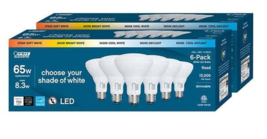 Feit 65W Replacement 5-CCT LED BR30 Bulbs 6-Pack (2-BOXES) COSTCO#1715919 - $28.71