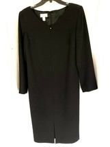 Talbots Dress 8 Classic Little Black Lined Zipper in Back 3/4 Sleeve - £28.46 GBP