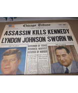 Replica Chicago Tribune November 23 1963 Assassin Kills Kennedy - £19.55 GBP