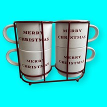 Merry Christmas Holly and Joy Stacking Cups with Rack, By Market Finds - $34.60