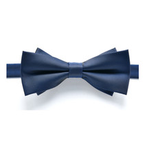 French Style Blue Double Layer Bow Tie - $360.95 MXN