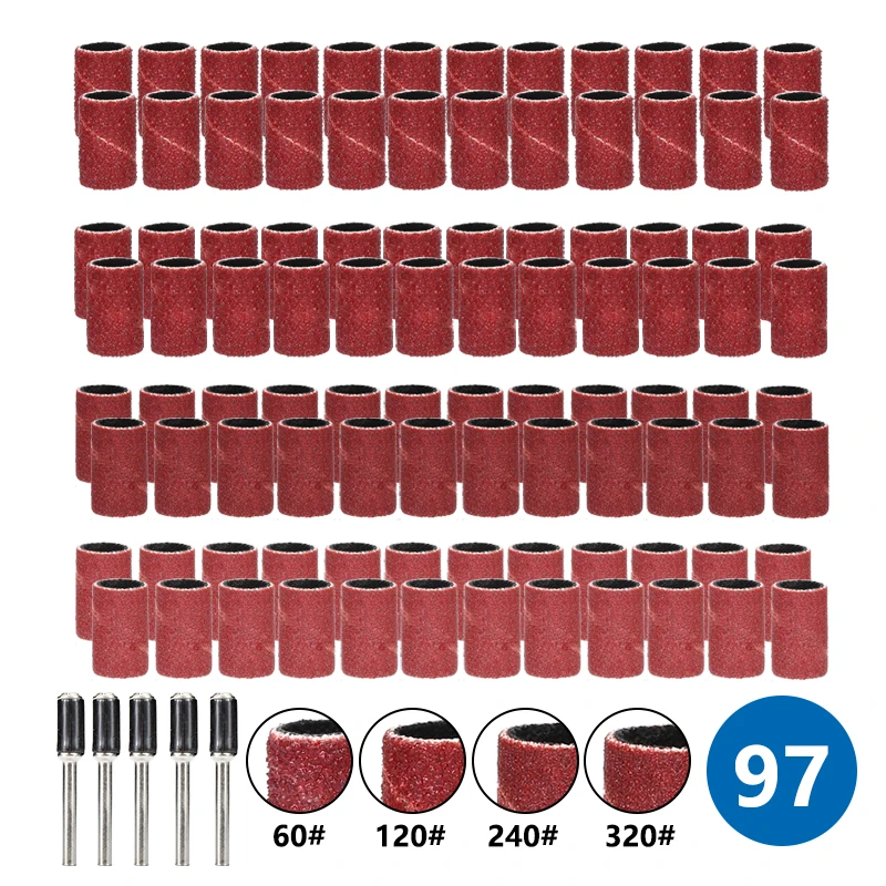 XCAN Sanding Drum Kit 97pcs 60 120 240 320 Grit with 1/4 Inch Sanding Mandrels S - £168.67 GBP