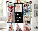 Custom Blanket with Text Photo Collage Personalized Picture Blankets Sou... - £24.11 GBP+