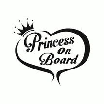 Princess Crown Heart On Board Vinyl Decal Sticker  Car Truck Momma Bear SUV - £4.75 GBP+
