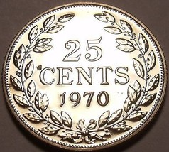 Selten Beweis Liberia 1970 25 Cent ~ Nur 3,464 Minted - $9.24