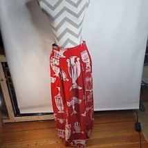 Womans NWOT Soft Surroundings Red/White Lined Maxi Skirt Pleated Zipped ... - $34.67