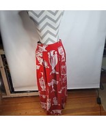 Womans NWOT Soft Surroundings Red/White Lined Maxi Skirt Pleated Zipped ... - $34.67