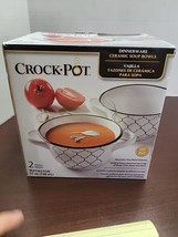 Crock Pot Brand Serving Soup Bowls 2 Pc, White Colo New - £21.76 GBP