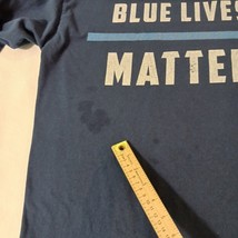 Gildan Heavy Cotton BLUE LIVES MATTER Men's Blue T-Shirt Long Sleeve Size Large image 3
