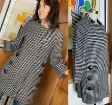 3.1 PHILLIP LIM Wool Coat Sz 2 3/4 sleeve checker check houndstooth blac... - £114.74 GBP