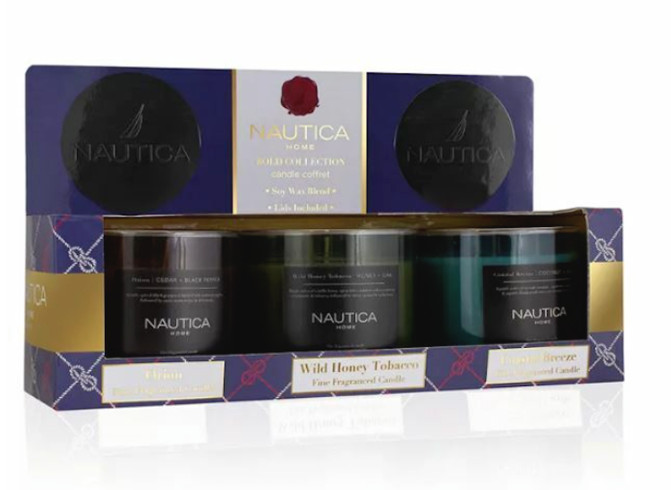 Nautica 14.5oz Soy Wax 3 Wick Candles Gift Set Brand New - $5.89+