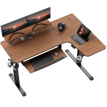 EUREKA ERGONOMIC 61&quot; Standing Desk with Keyboard Tray, L Shaped Height Adjustabl - £869.40 GBP