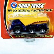2004 Matchbox Burger King Kids Promo #4 Dump Truck Purple Yellow Short Card - £7.02 GBP