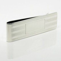 Tiffany &amp; Co Machine Turned Pin Stripe Engravable ID Money Clip in Silver - $269.00