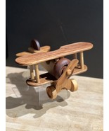 Handcrafted By: David Geist  10” Wooden Biplane- Childs Wood Toy Plane - £31.68 GBP