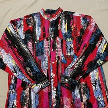 Vintage Panhandle Slim Shirt XL rare crazy color firestorm 48&quot; Chest USA Made - £64.78 GBP