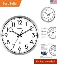 Atomic Analog Wall Clock - 12” Modern Design with Quartz Movement Batter... - $55.50