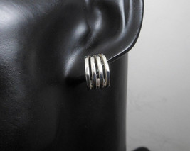 4 Row Hoop Earrings, Open Hoop Stud Earrings, Silver Women Earrings | Sup Silver - £28.06 GBP