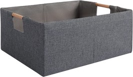Lamorée Fabric Storage Bin Box Foldable Cotton Linen Storage Basket With, Large - £30.36 GBP