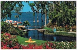 Postcard Roses &amp; Bougainvillea Tropical Beauty Cypress Gardens Florida - £2.29 GBP