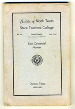 1939-40 Bulletin North Texas State Teachers College Denton Texas Semi Ce... - £26.73 GBP