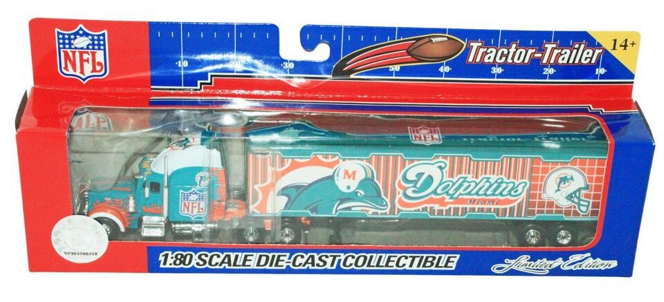 Primary image for Limited Edition Miami Dolphins NFL Football 1:80 Diecast Toy Truck Vehicle 2005