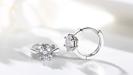 ZHOUYANG Stud Earrings For Women Classic Six Claw Clear AAA+Cubic Zirconia Rose  - £8.44 GBP