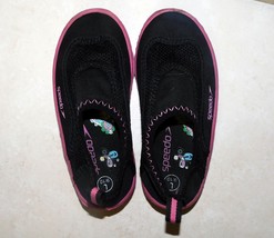 SPEEDO Toddler Unisex Water Shoes Sz L/10 Black/Pink Preowned (R) - $14.99