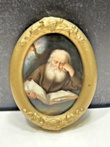 19thC Hand Painted Plaque after Solomon Konick Hermit Reading attributed... - $262.35