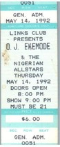 D.J.Ekemode Concert Ticket Stub Peut 14 1992 St.Louis Missouri - £27.46 GBP