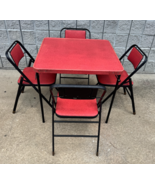 Mid Century Modern MCM 1950&#39;s Samsonite Folding Card Table Set Black &amp; B... - $674.06 CAD